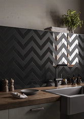 5x20 cm Black Plain Glossy 1st Quality Ceramic